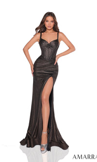 Black/Gold Amarra Long Formal Dress 88234