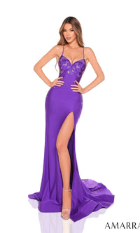 Purple Amarra Long Formal Dress 88235