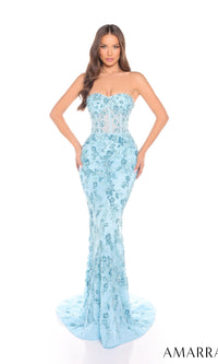 Light Blue Amarra Long Formal Dress 88236
