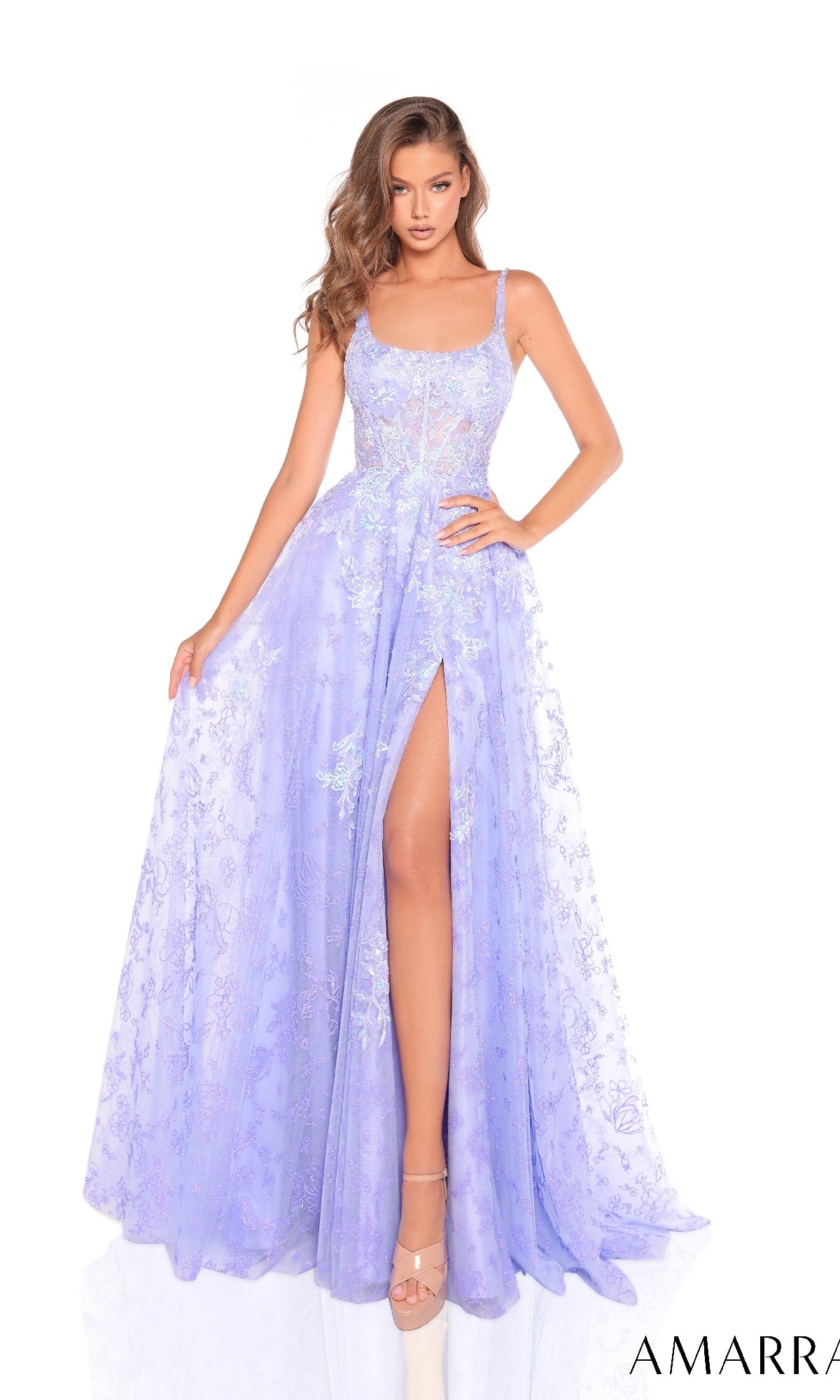 Periwinkle Amarra Long Formal Dress 88240