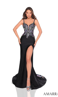 Black/Multi Amarra Long Formal Dress 88242