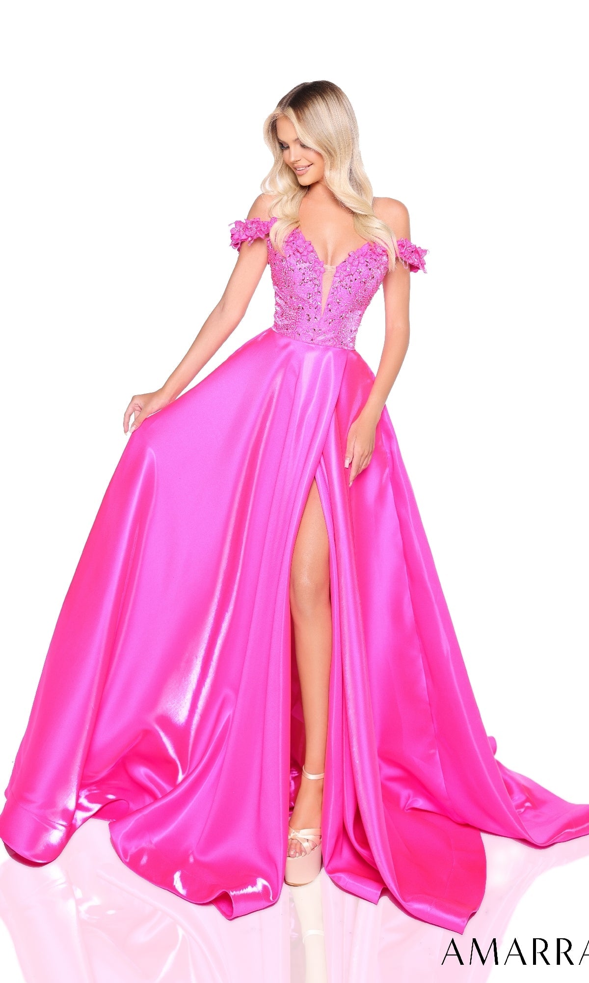 Fuchsia Amarra Long Formal Dress 88247
