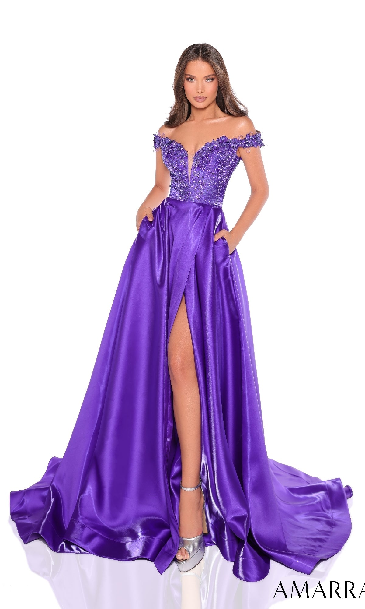 Purple Amarra Long Formal Dress 88247