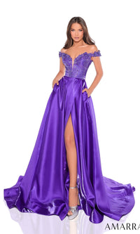 Purple Amarra Long Formal Dress 88247