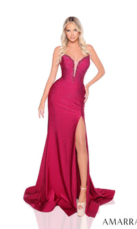 Wine Amarra Long Formal Dress 88250