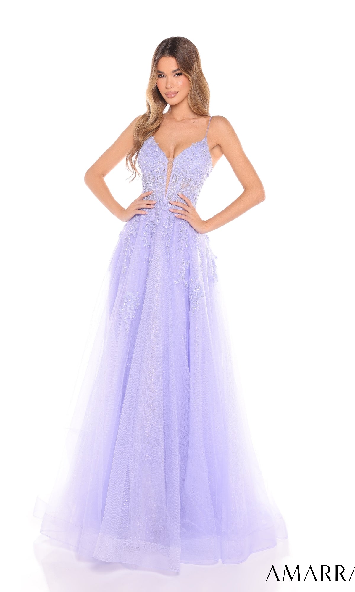 Periwinkle Amarra Long Formal Dress 88253