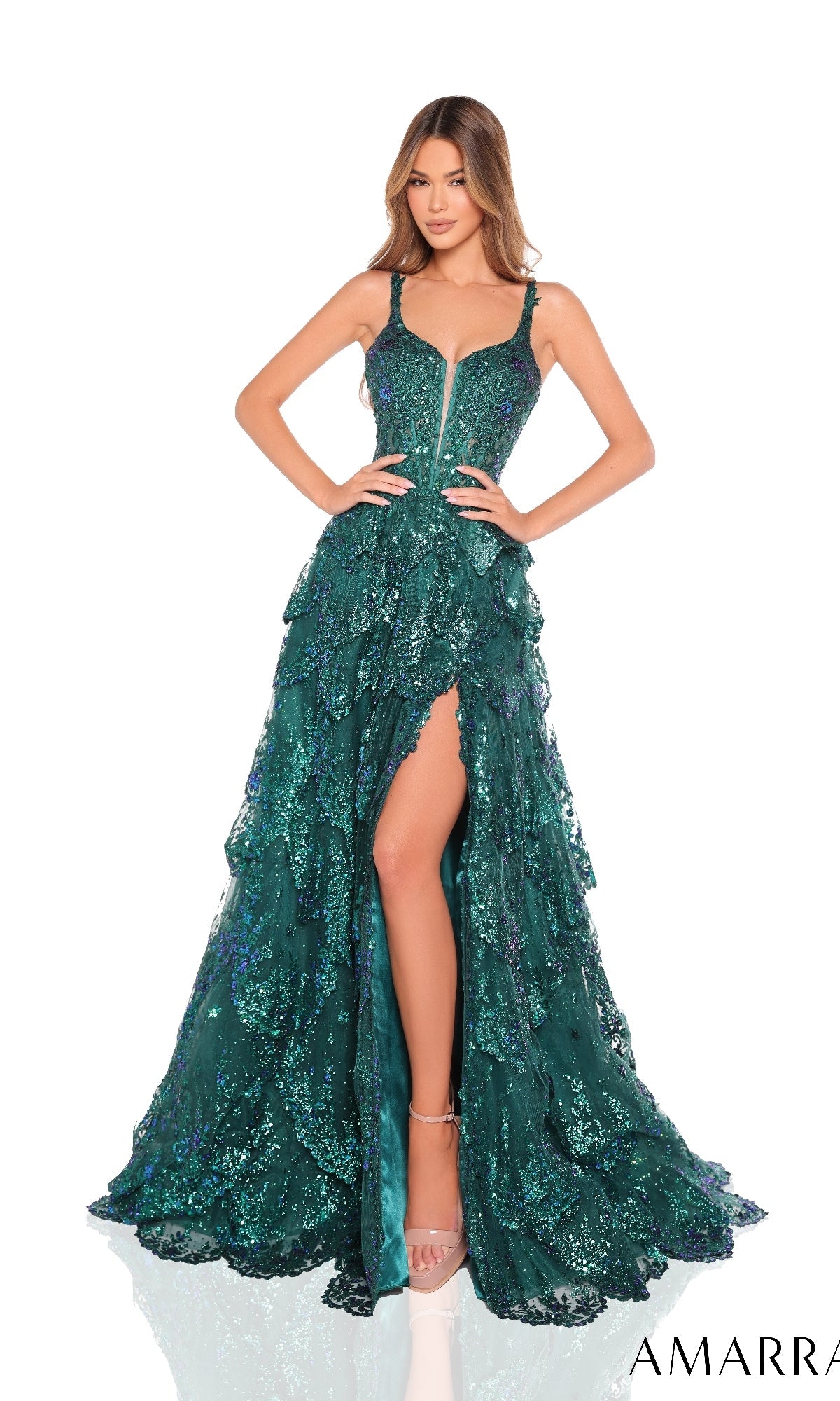 Emerald Amarra Long Formal Dress 88260