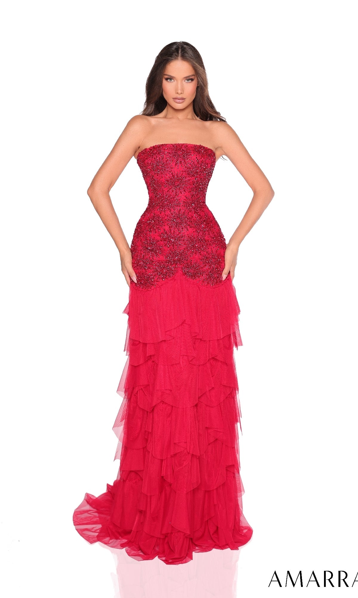 Red Amarra Long Formal Dress 88262