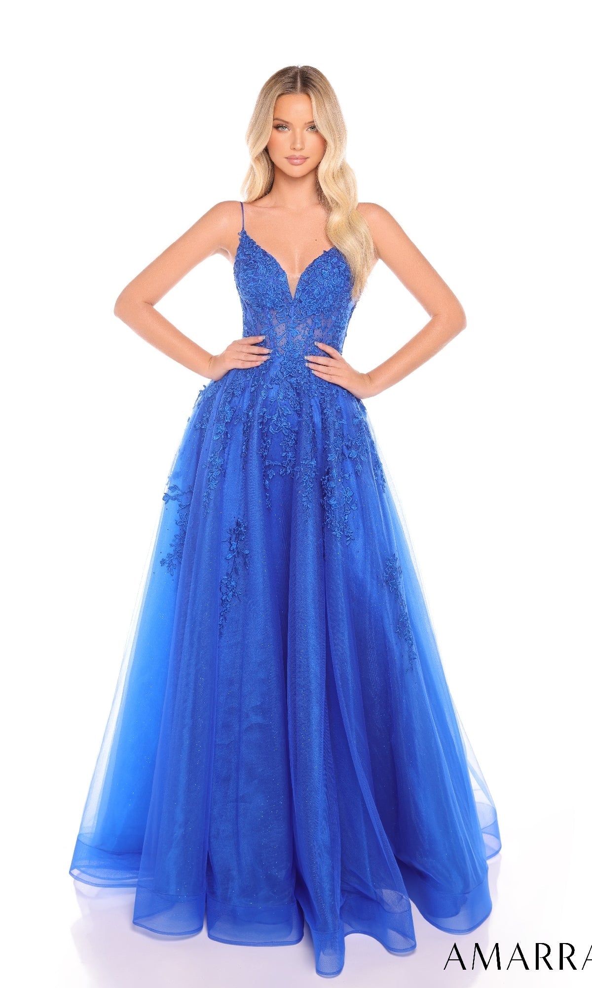 Royal Blue Amarra Long Formal Dress 88274