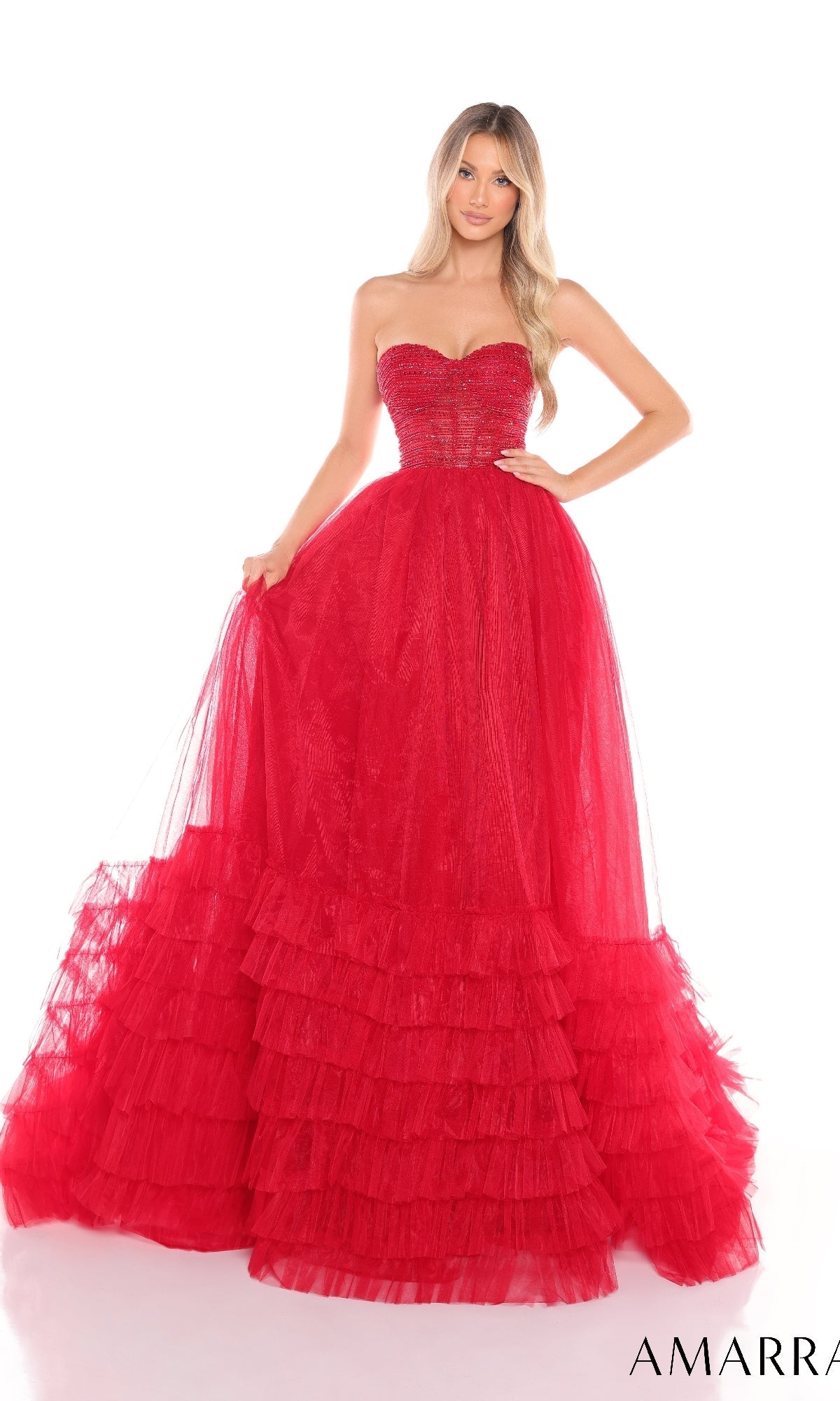 Red Amarra Long Formal Dress 88277
