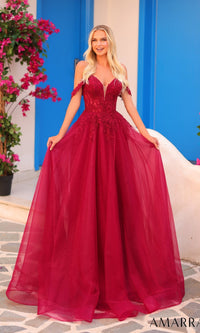 Wine Amarra Long Formal Dress 88287