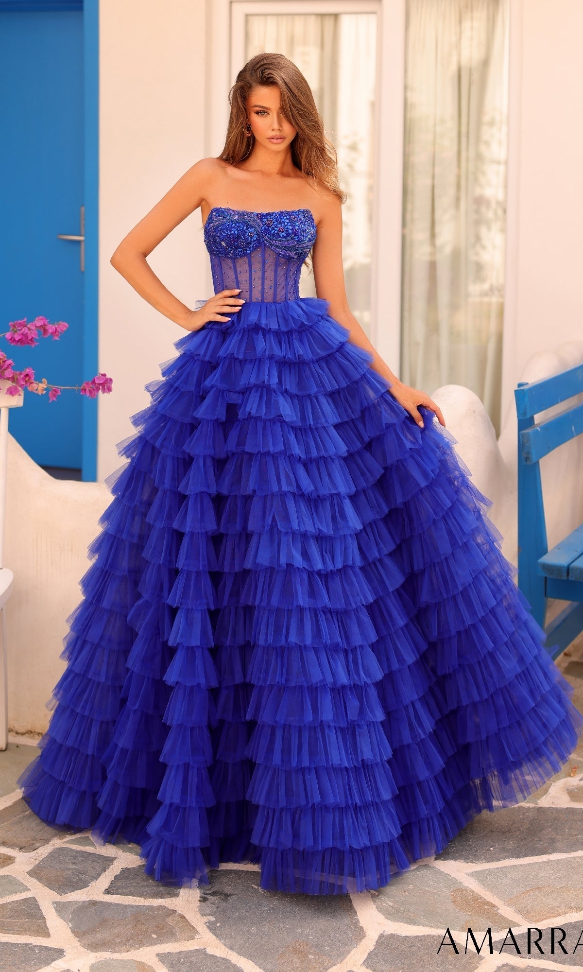 Bright Royal Amarra Long Formal Dress 88297