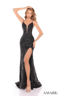 Black Amarra Long Formal Dress 88299