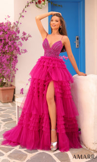 Bright Fuchsia Amarra Long Formal Dress 88303