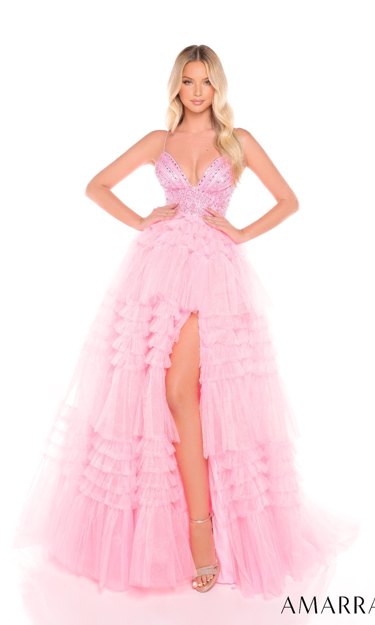 Candy Pink Amarra Long Formal Dress 88303