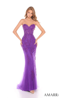Purple Amarra Long Formal Dress 88317