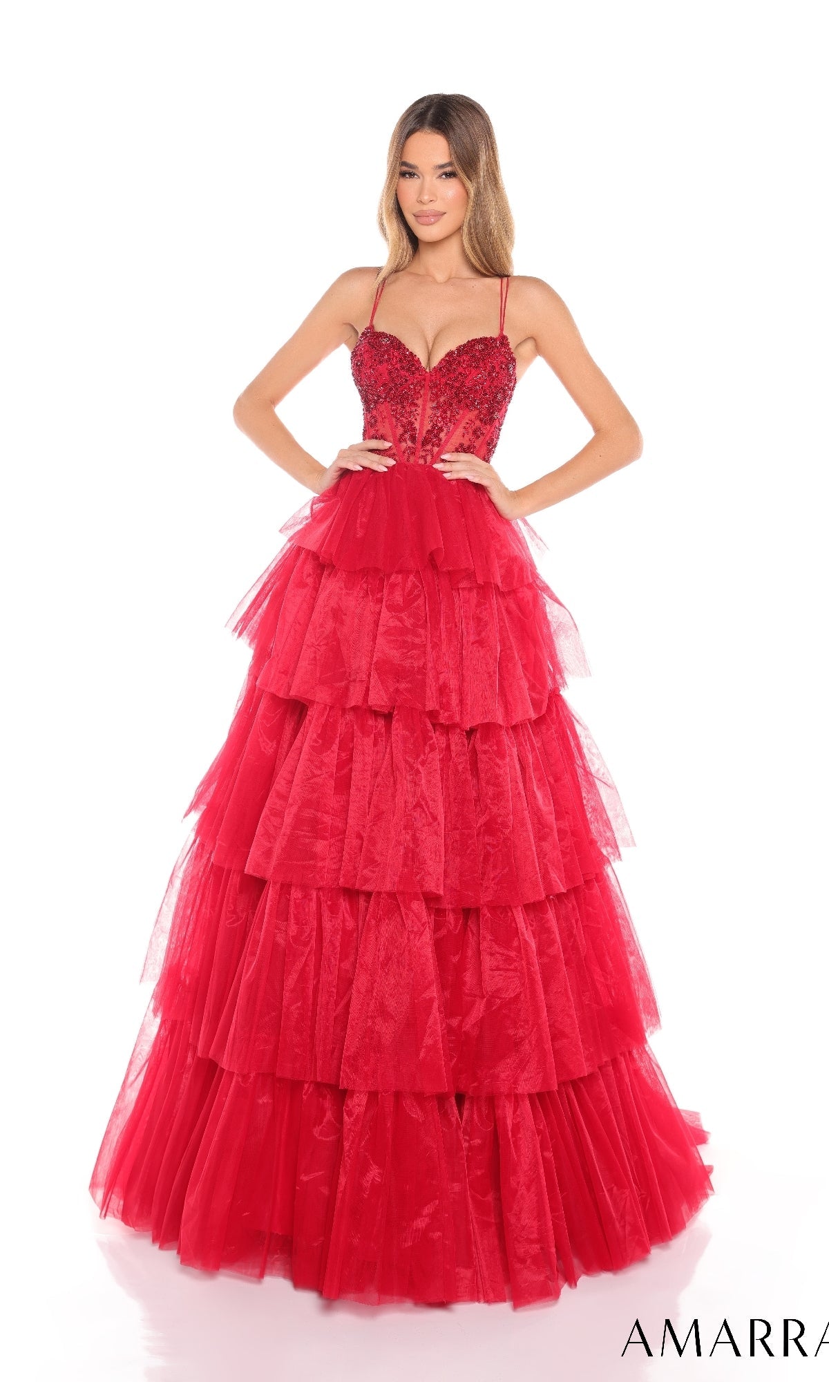 Red Amarra Long Formal Dress 88345