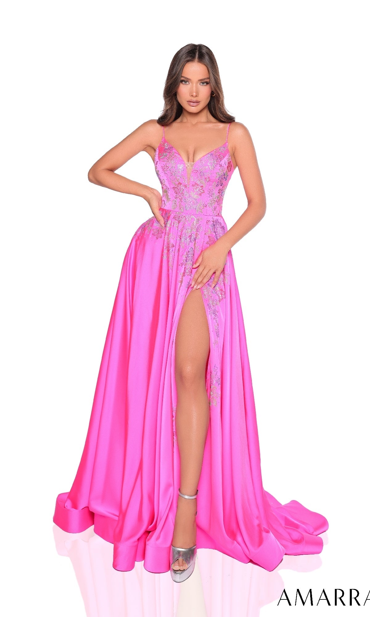 Fuchsia Amarra Long Formal Dress 88354 - Image