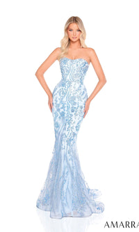 Light Blue Amarra Long Formal Dress 88363