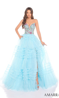 Light Blue/Multi Amarra Long Formal Dress 88369