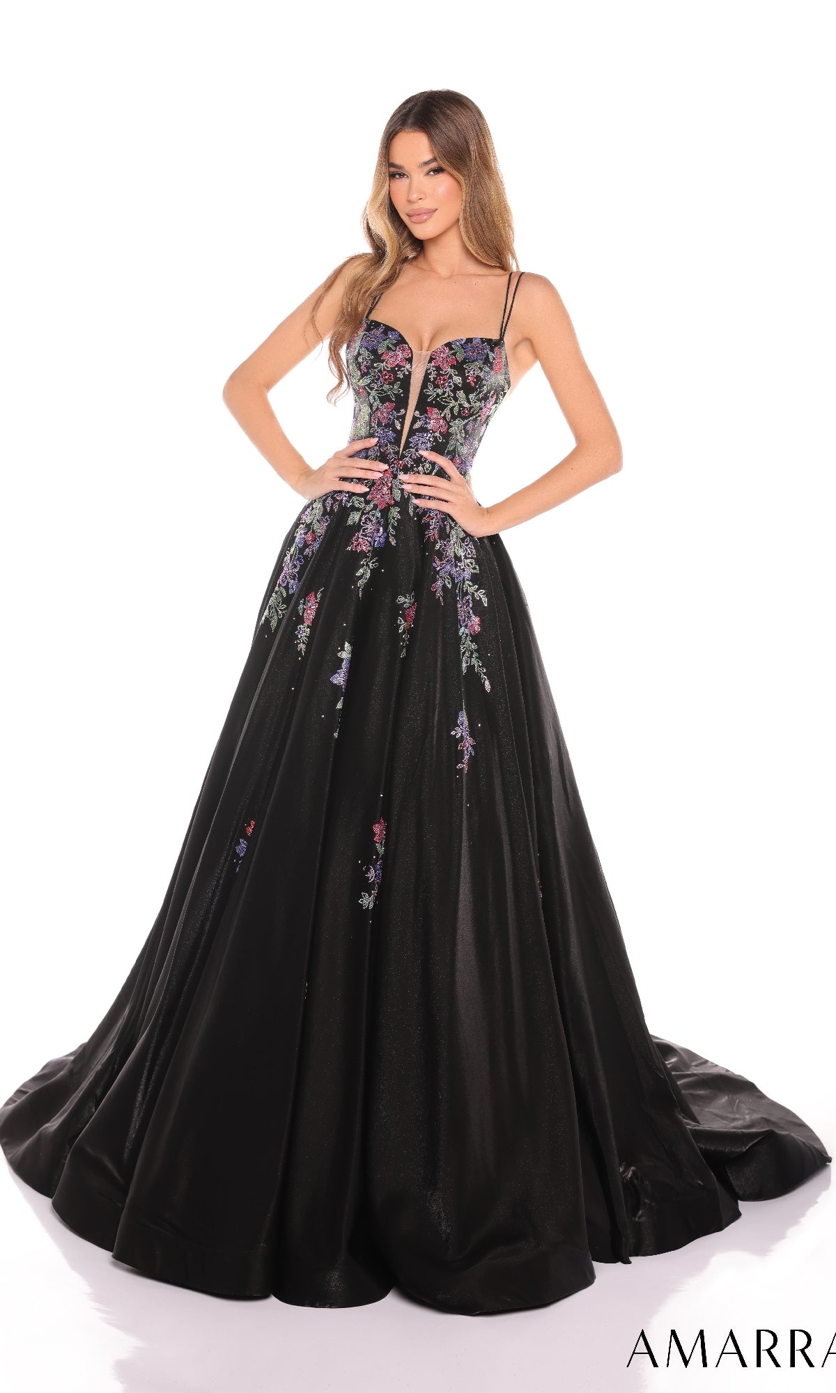 Black Amarra Long Formal Dress 88379
