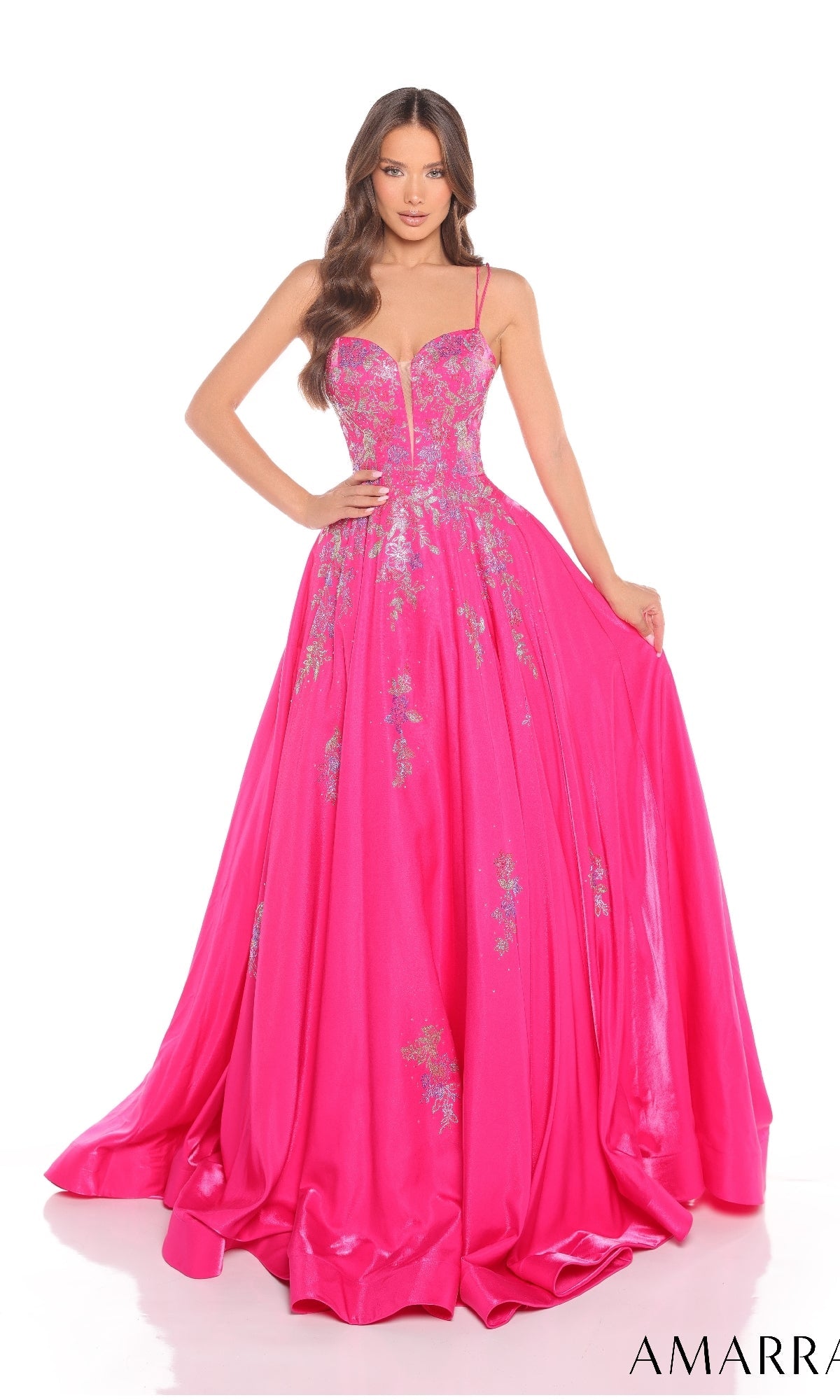 Fuchsia Amarra Long Formal Dress 88379