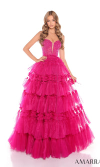 Bright Fuchsia Amarra Long Formal Dress 88398