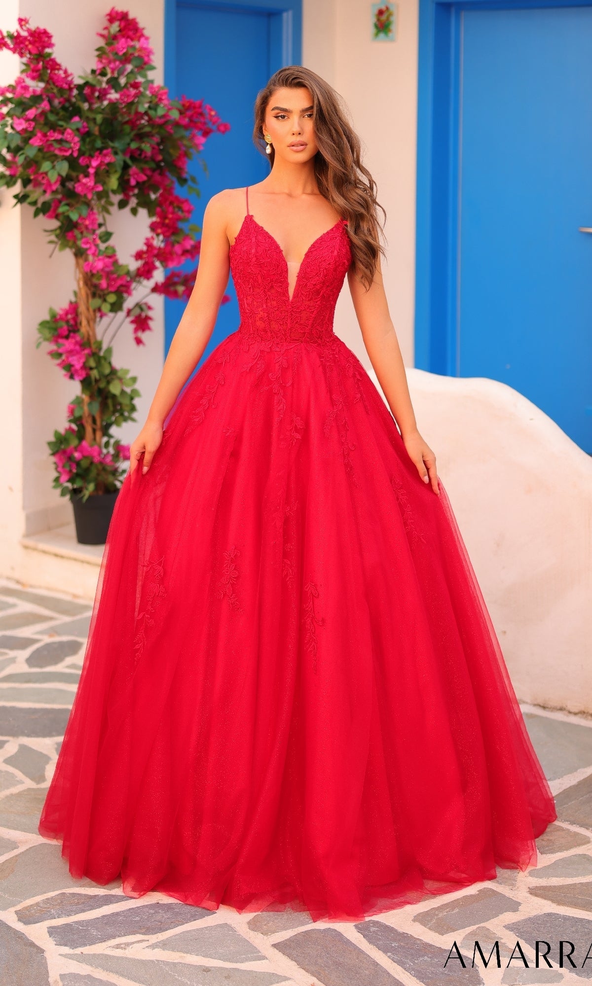 Red Amarra Long Formal Dress 88410
