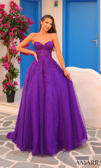 Purple Amarra Long Formal Dress 88412
