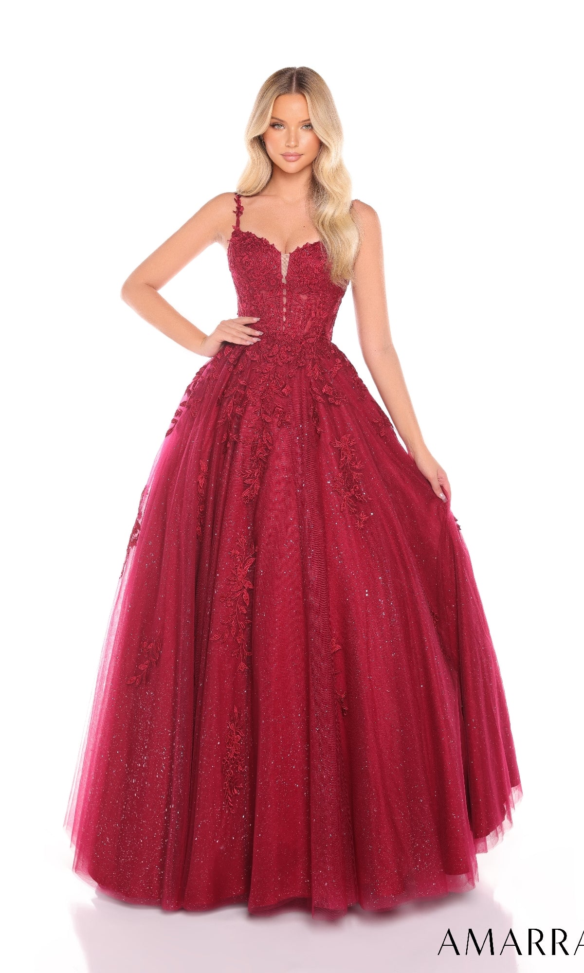 Wine Amarra Long Formal Dress 88590