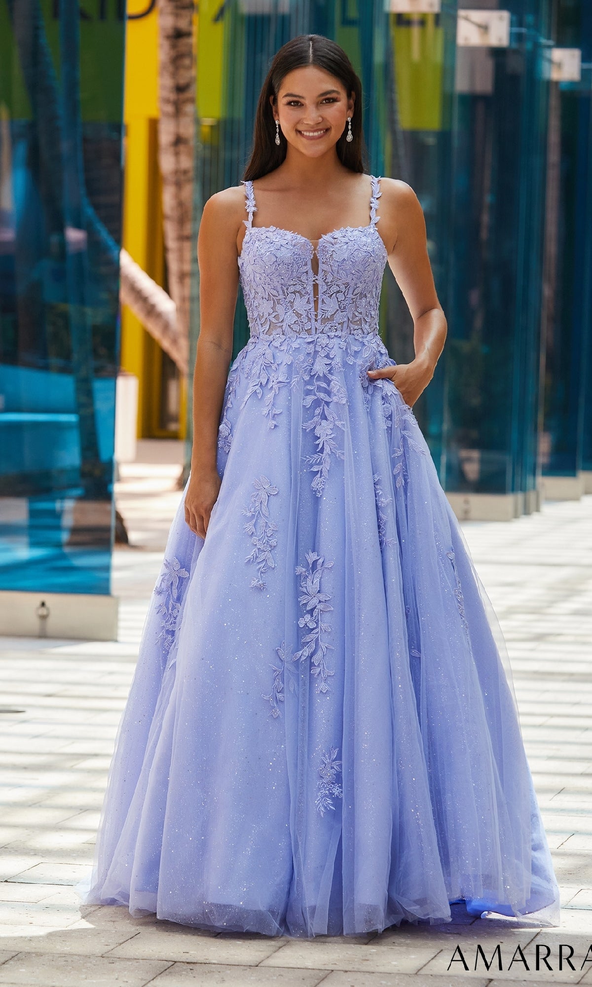 Periwinkle Amarra Long Formal Dress 88590