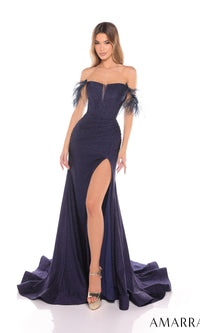 Navy Amarra Long Formal Dress 88631-1