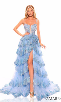 Sky Blue Amarra Long Formal Dress 88745 - Image