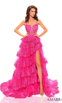 Fuchsia Amarra Long Formal Dress 88745 - Image