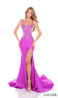 Magenta Amarra Long Formal Dress 88759-1