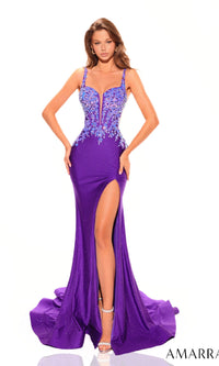 Purple Amarra Long Formal Dress 88759-1