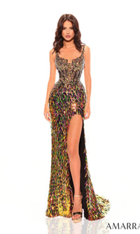 Gold/Multi Amarra Long Formal Dress 88826