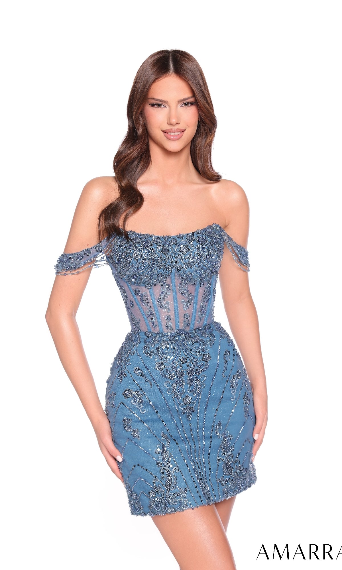 Teal Amarra Short Party Dress 88900