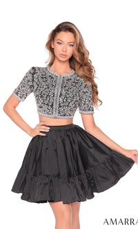 Black/Silver Amarra Short Party Dress 88902