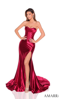 Wine Amarra Long Formal Dress 88904