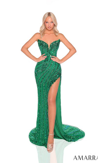 Bright Emerald Amarra Long Formal Dress 88915