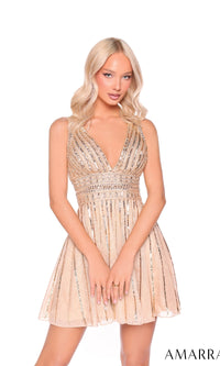 Gold Amarra Short Party Dress 88920
