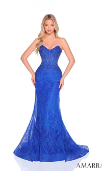 Royal Blue Amarra Long Formal Dress 88923