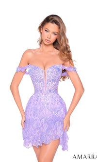 Periwinkle Amarra Short Party Dress 88926
