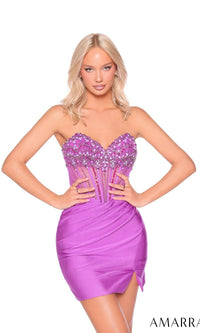 Magenta Amarra Short Party Dress 88945 - Image