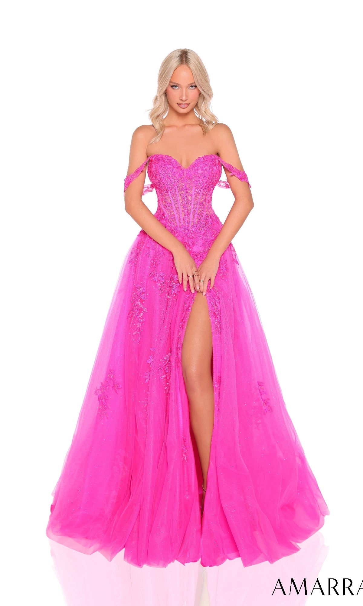 Fuchsia Amarra Long Formal Dress 88963