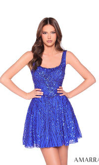 Bright Royal Amarra Short Party Dress 88967