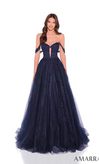 Navy Amarra Long Formal Dress 88970