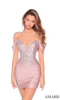Rose Gold Amarra Short Party Dress 88972