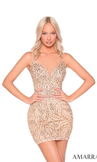 Gold Amarra Short Party Dress 88975